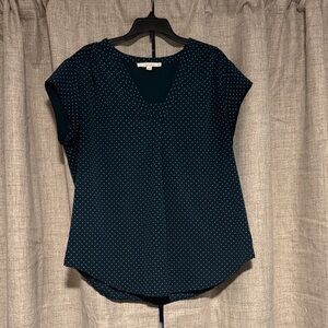 fun 2 fun Teal Polka Dot Cap-Sleeve Blouse